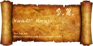 Vankó Margit névjegykártya